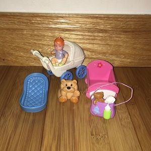 Fisher-Price Loving Family RARE Baby Girl with Nursery Set Toys Lot